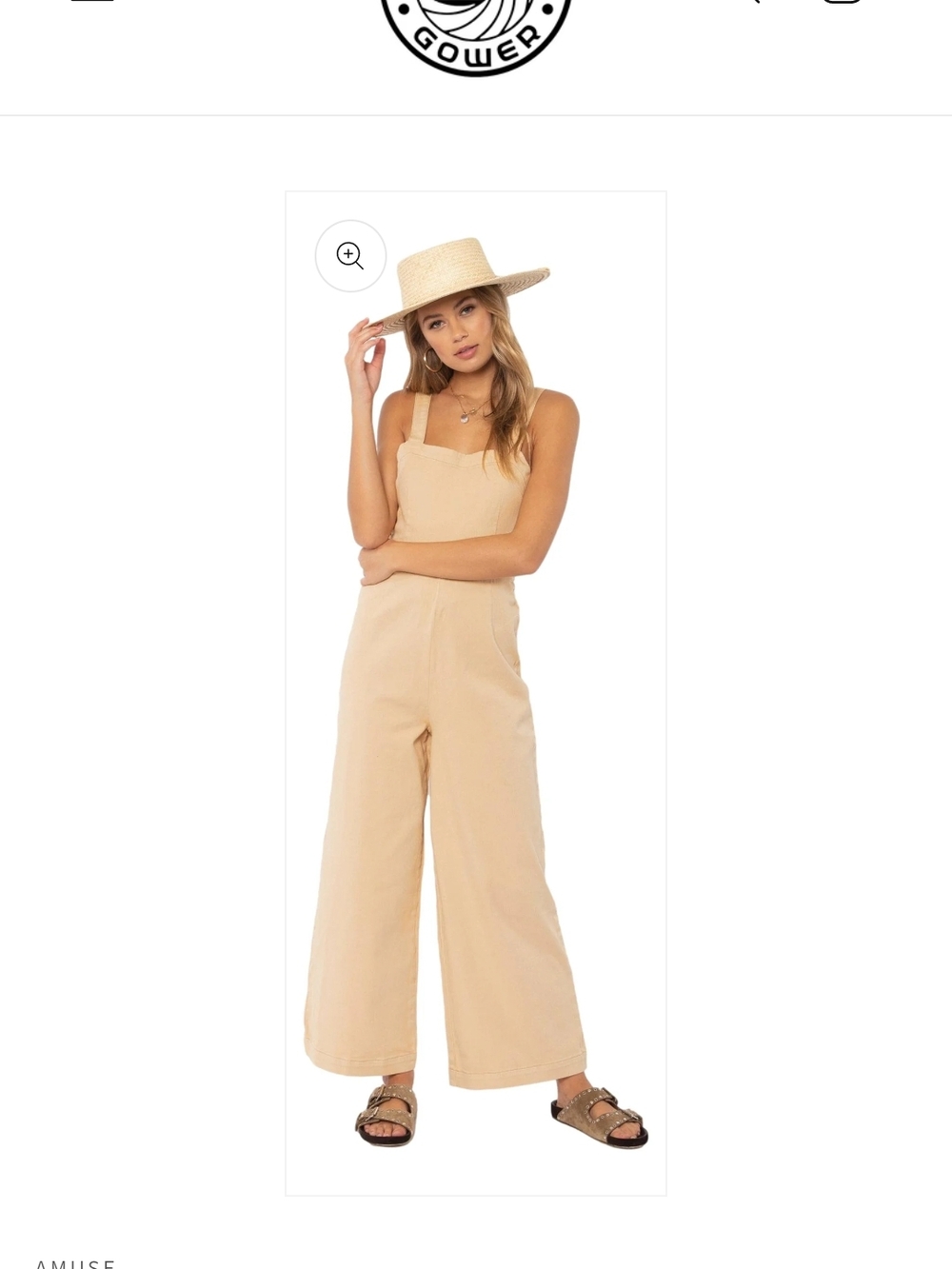 Amuse Society Peach Wide-Leg Cotton  Jumpsuit Medium